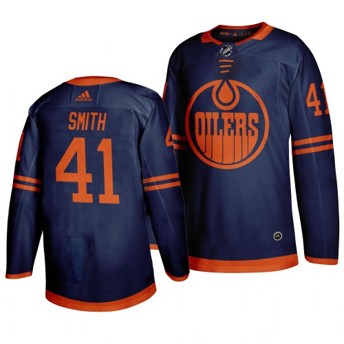Edmonton Edmonton Oilers #41 Mike Smith Blue 2019-20 Third Alternate Jersey Men's