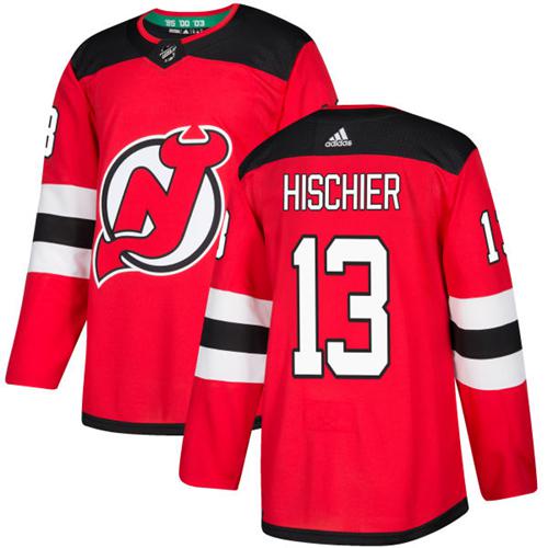 Adidas New Jersey Devils #13 Nico Hischier Red Home Authentic Stitched Youth Jersey Youth