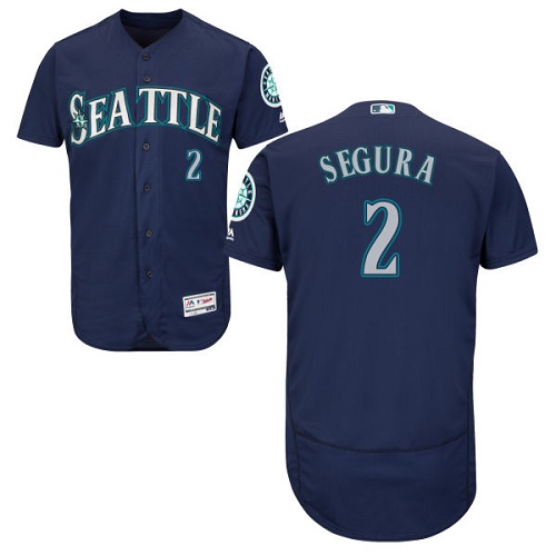 Seattle Mariners #2 Jean Segura Navy Blue Flexbase Authentic Collection Stitched Jersey Men's