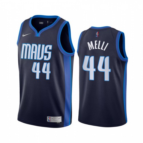Dallas Dallas Mavericks #44 Nicolo Melli Navy Swingman 2020-21 Earned Edition Jersey Mens