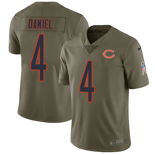 Chicago Bears #4 Chase Daniel Olive Men's Stitched Limited 2017 Salute To Service Jersey Men's