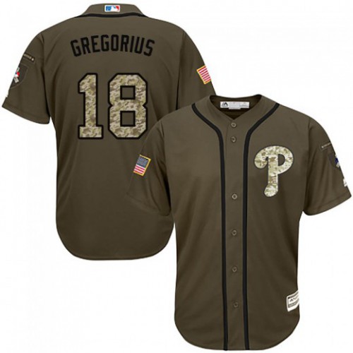 Philadelphia Phillies #18 Didi Gregorius Green Salute to Service Stitched Youth Jersey Youth