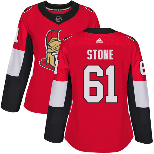 Adidas Ottawa Senators #61 Mark Stone Red Home Authentic Women's Stitched Jersey Womens