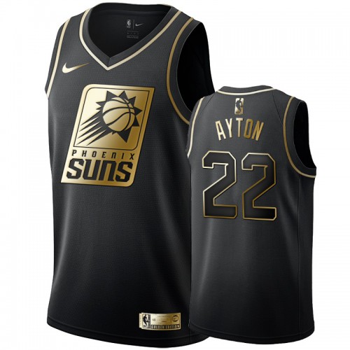 Phoenix Suns #22 Deandre Ayton Mens Black Golden Edition Swingman Jersey Mens