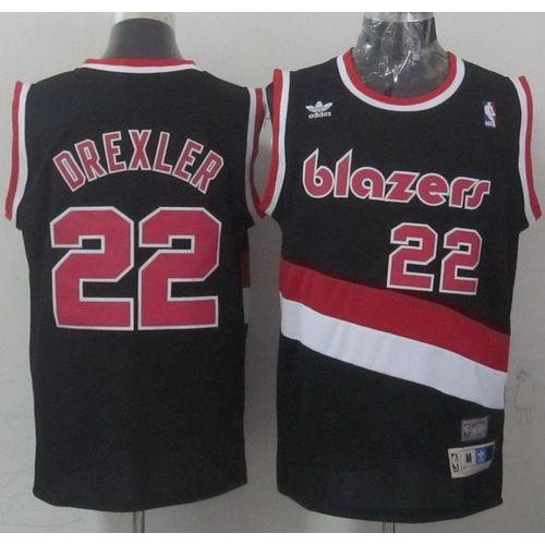 Portland Trail Blazers #22 Clyde Drexler Black Soul Swingman Throwback Stitched Jersey Mens