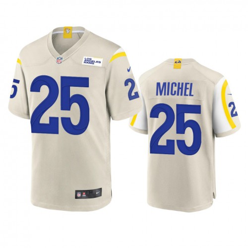 Los Angeles Los Angeles Rams #25 Sony Michel Men's Game Jersey - Bone Men's