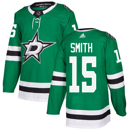 Adidas Dallas Stars #15 Bobby Smith Green Home Authentic Stitched Jersey Men's