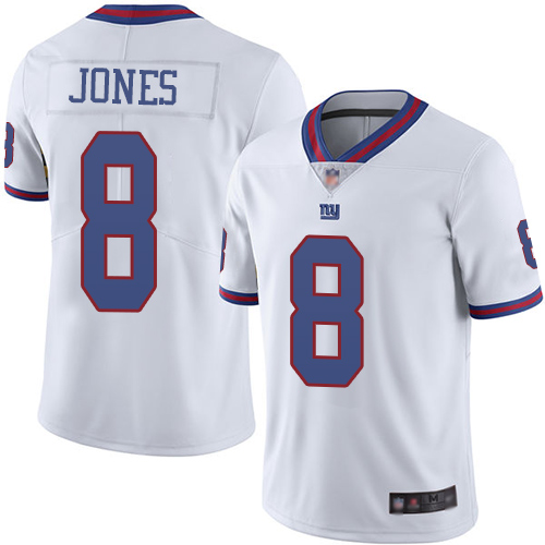 Giants #8 Daniel Jones White Youth Stitched Limited Rush Jersey