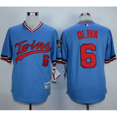 Minnesota Twins #6 Tony Oliva Light Blue 1984 Turn Back The Clock Stitched Jersey Men's