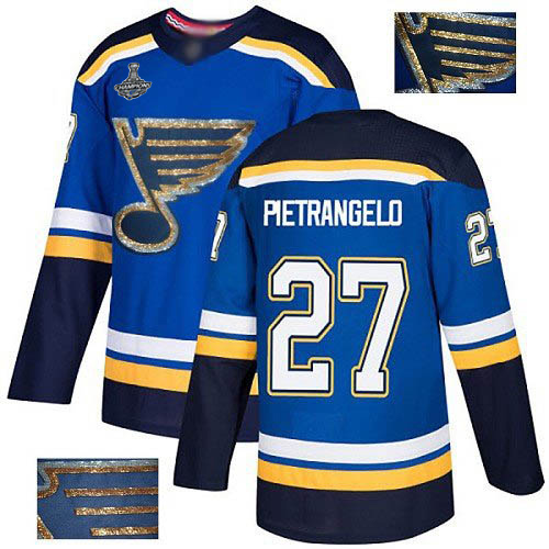 Adidas St. Louis Blues #27 Alex Pietrangelo Blue Home Authentic Fashion Gold Stanley Cup Champions Stitched Jersey Men's