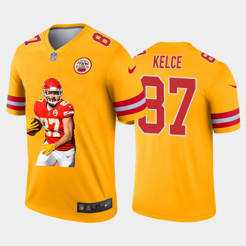 Kansas City Chiefs #87 Travis Kelce Team Hero Vapor Limited Jersey Yellow