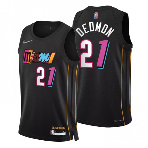 Miami Miami Heat #21 Dewayne Dedmon Mens Black 2021/22 Swingman Jersey - City Edition Mens
