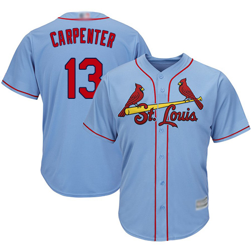 St.Louis Cardinals #13 Matt Carpenter Light Blue Cool Base Stitched Youth Jersey Youth