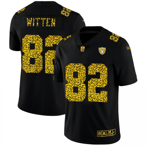Las Vegas Las Vegas Raiders #82 Jason Witten Men's Leopard Print Fashion Vapor Limited Jersey Black Men's