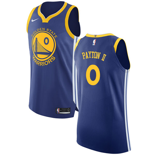 Golden State Warriors #0 Gary Payton II Blue Authentic Icon Edition Jersey Mens