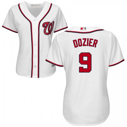 Washington Nationals #9 Brian Dozier White Women's Home Cool Base Stitched Jersey Womens