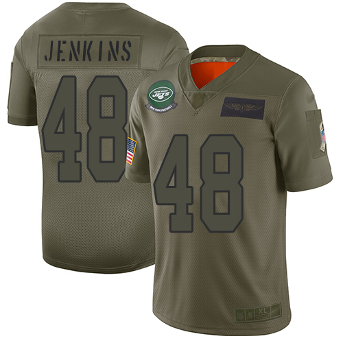 New York Jets #48 Jordan Jenkins Camo Men's Stitched Limited 2019 Salute To Service Jersey Men's
