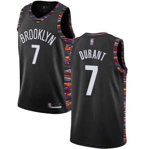 Brooklyn Nets #7 Kevin Durant Black Swingman City Edition 2018/19 Jersey Mens