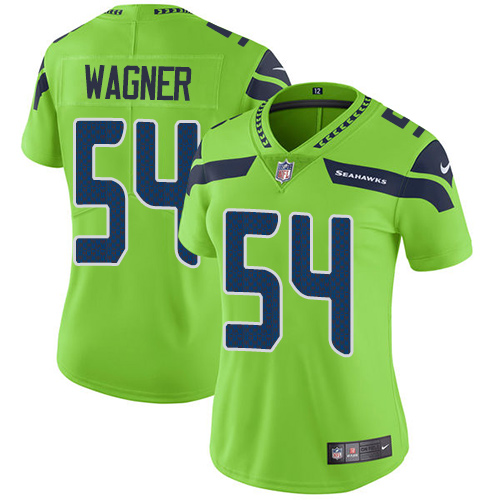 Seattle Seahawks #54 Bobby Wagner Green Women's Stitched Limited Rush Jersey Womens