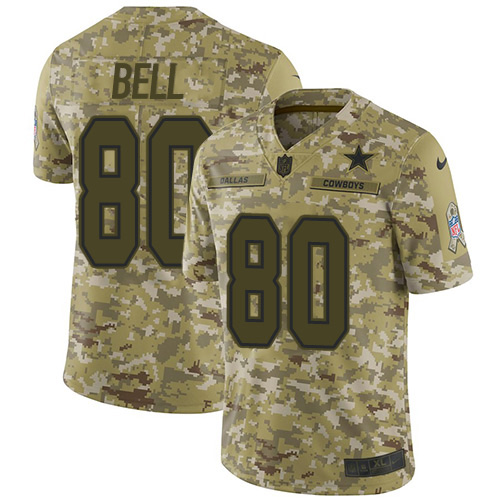 Dallas Cowboys #80 Blake Bell Camo Youth Stitched Limited 2018 Salute To Service Jersey Youth