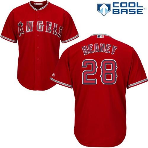 Los Angeles Angels #28 Andrew Heaney Red Cool Base Stitched Youth Jersey Youth