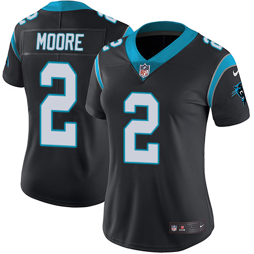 Panthers #2 DJ Moore Black Team Color Women's Stitched Vapor Untouchable Limited Jersey