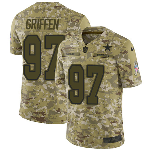 Dallas Cowboys #97 Everson Griffen Camo Youth Stitched Limited 2018 Salute To Service Jersey Youth