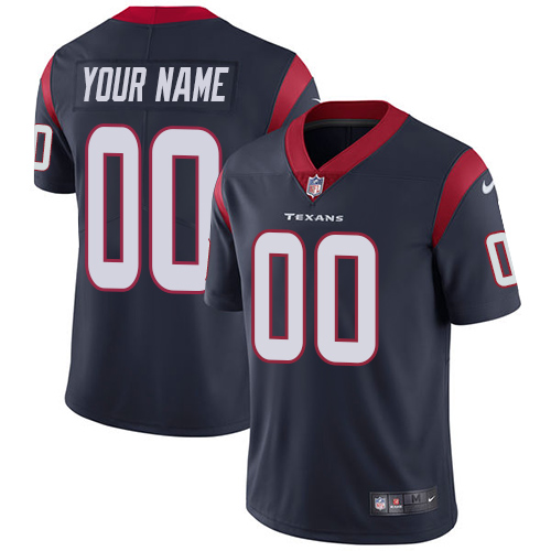 Houston Texans Customized Navy Blue Team Color Stitched Vapor Untouchable Limited Men's Jersey