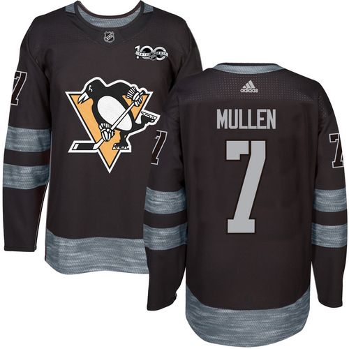 Adidas Pittsburgh Penguins #7 Joe Mullen Black 1917-2017 100th Anniversary Stitched Jersey Men's