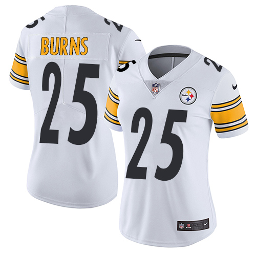 Pittsburgh Steelers #25 Artie Burns White Women's Stitched Vapor Untouchable Limited Jersey Womens