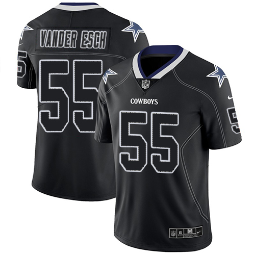 Cowboys #55 Leighton Vander Esch Lights Out Black Men's Stitched Limited Rush Jersey