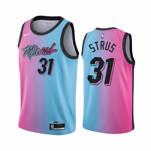 Miami Heat #31 Max Strus Blue Pink Youth Swingman 2020-21 City Edition Jersey Youth
