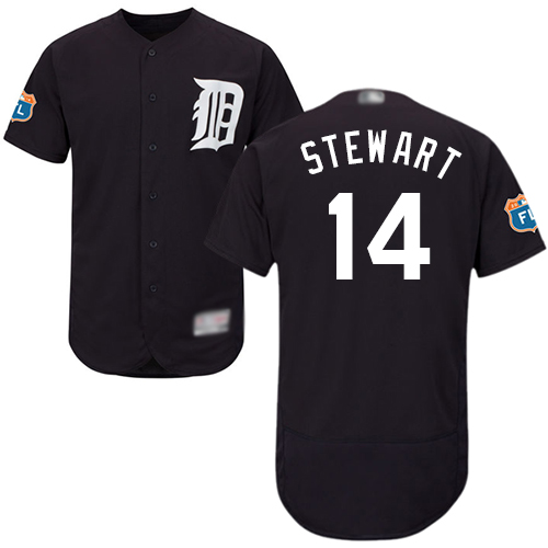 Detroit Tigers #14 Christin Stewart Navy Blue Flexbase Authentic Collection Stitched Jersey Men's