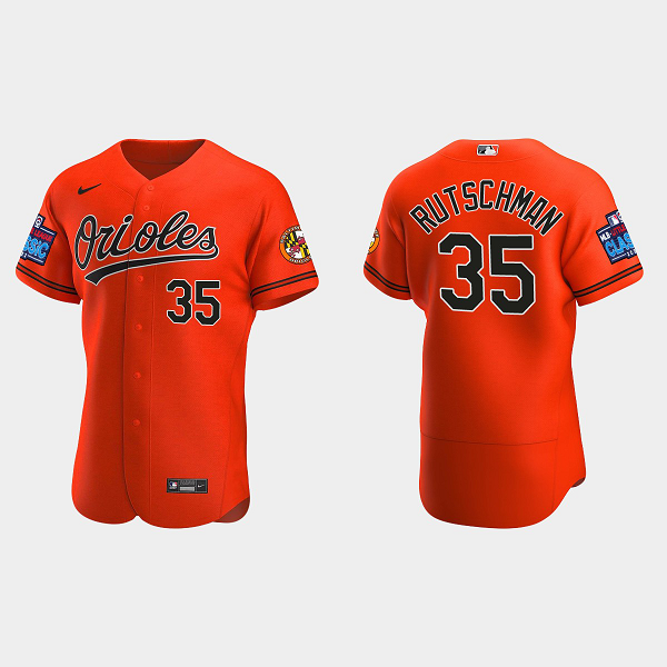 Men's Baltimore Orioles #35 Adley Rutschman 2022 Little League Classic Flex Base Jersey - Orange