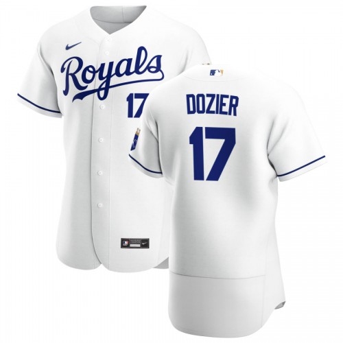 Kansas City Kansas City Royals #17 Hunter Dozier Men's White Home 2020 Authentic Player Jersey Men's