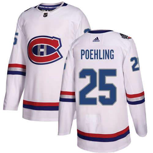 Adidas Montreal Canadiens #25 Ryan Poehling White Authentic 2017 100 Classic Stitched Youth Jersey Youth