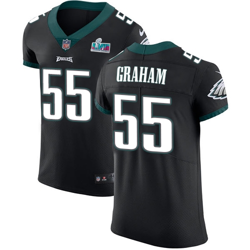 Eagles #55 Brandon Graham Black Super Bowl LVII Patch Alternate Men's Stitched Vapor Untouchable Elite Jersey