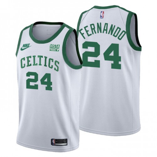 Boston Boston Celtics #24 Bruno Fernando Womens Releases Classic Edition 75th Anniversary Jersey White Womens