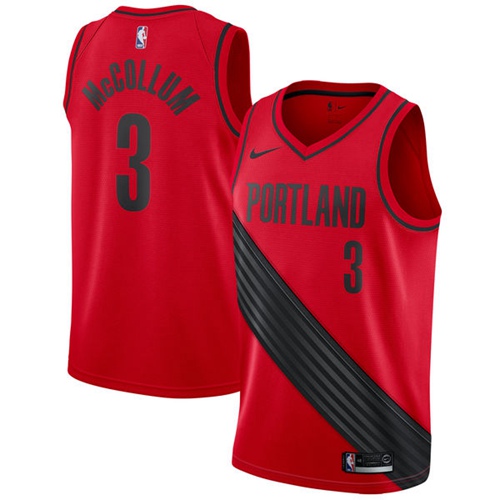 Portland Trail Blazers #3 C.J. McCollum Red Statement Edition Swingman Jersey Mens