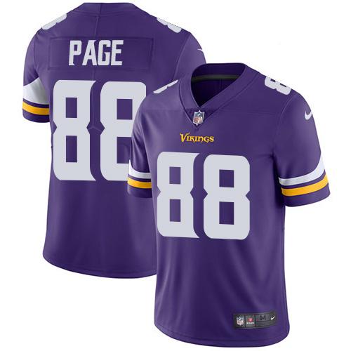 Minnesota Vikings #88 Alan Page Purple Team Color Men's Stitched Vapor Untouchable Limited Jersey Men's