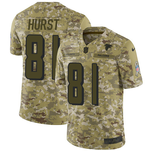Atlanta Falcons #81 Hayden Hurst Camo Men's Stitched Limited 2018 Salute To Service Jersey Men's