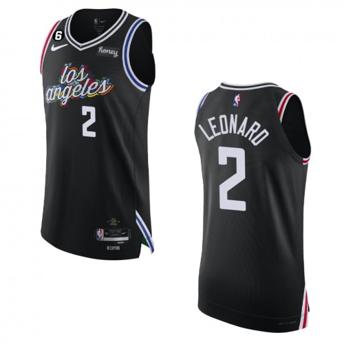 Los Angeles Los Angeles Clippers #2 Kawhi Leonard Black 2022-23 Authentic Jersey - City Edition Mens