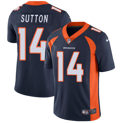 Denver Broncos #14 Courtland Sutton Navy Blue Alternate Men's Stitched Vapor Untouchable Limited Jersey Men's