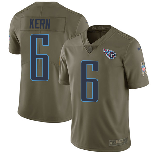 Tennessee Titans #6 Brett Kern Olive Men's Stitched Limited 2017 Salute To Service Jersey Men's