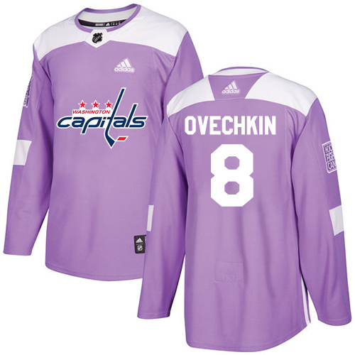 Adidas Washington Capitals #8 Alex Ovechkin Purple Authentic Fights Cancer Stitched Youth Jersey Youth
