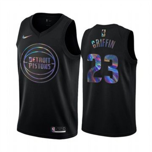 Detroit Pistons #23 Blake Griffin Mens Iridescent Holographic Collection Jersey - Black Mens