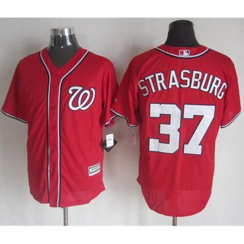 Washington Nationals #37 Stephen Strasburg Red New Cool Base Stitched Jersey Men's