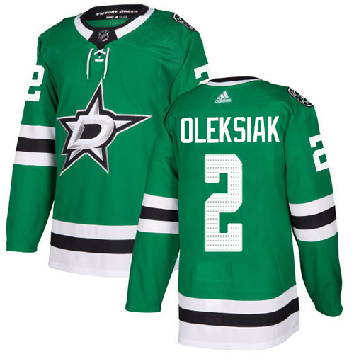 Adidas Dallas Stars #2 Jamie Oleksiak Green Home Authentic Stitched Jersey Men's
