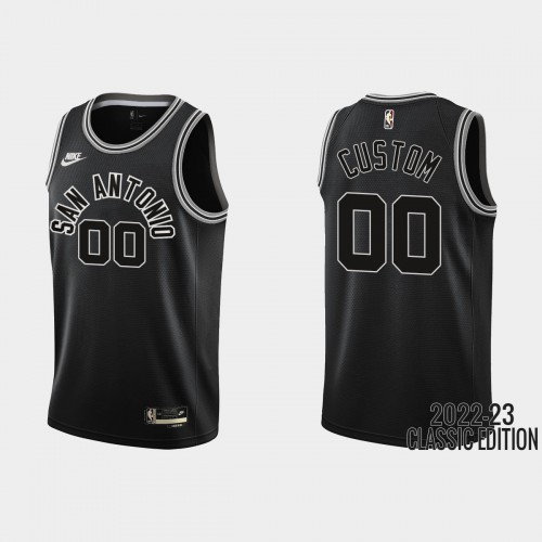 San Antonio Spurs Custom Black Men's 2022-23 Classic Edition Jersey