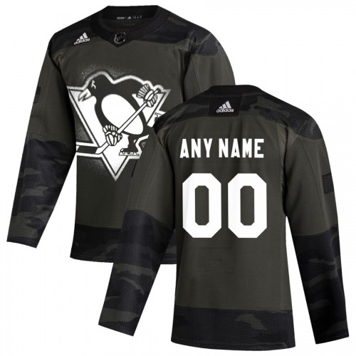 Pittsburgh Penguins Adidas 2019 Veterans Day Authentic Custom Practice Jersey Camo